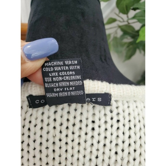 Coco + Capers Women's Ivory 100% Acrylic Long Sleeve Open Front Long Cardigan L - Picture 11 of 12